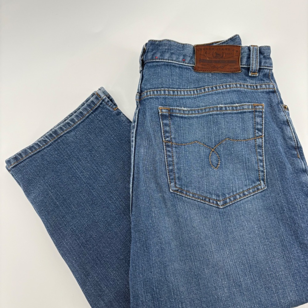 Lauren Jeans Co Ralph Lauren Women's 4 Light Wash Denim Blue Jean Capris Midcalf
